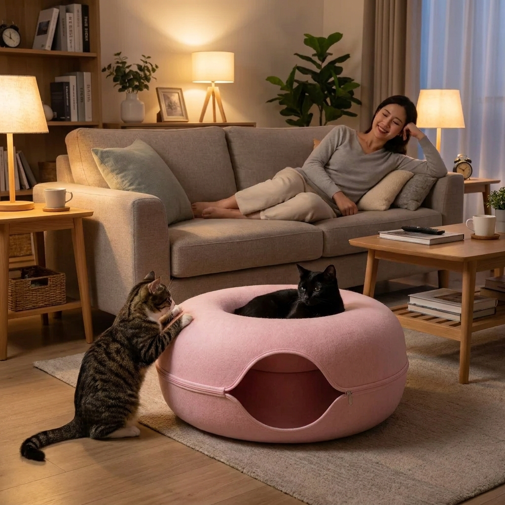 A Happy Cat. A Sofa That Finally Gets a Break.