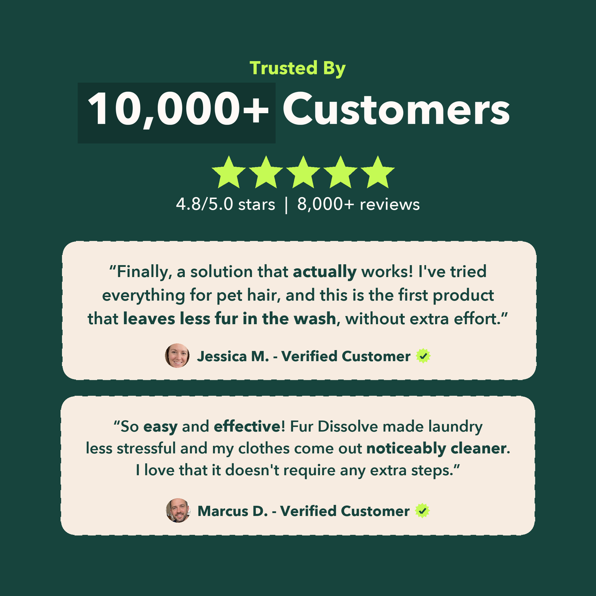 Trusted by 10,000+ customers, 4.8 out of 5 stars, with two verified customer reviews