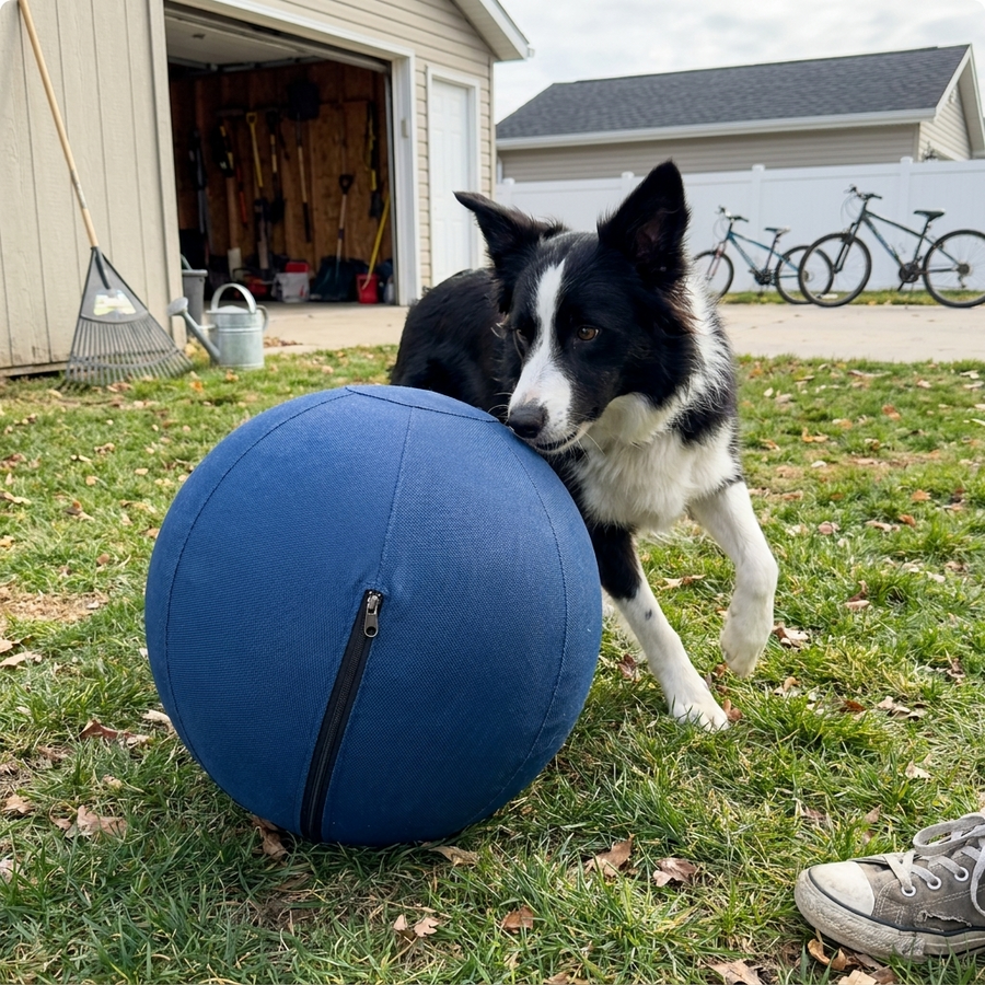 Erica D. with the PetRoot Indestructible Herding Ball.
