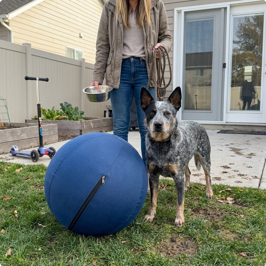 Rachel S. with the PetRoot Indestructible Herding Ball.
