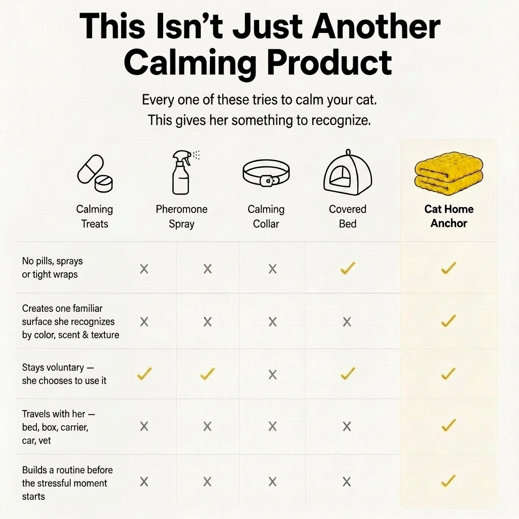 Comparison vs other calming products - Cat Home Anchor
