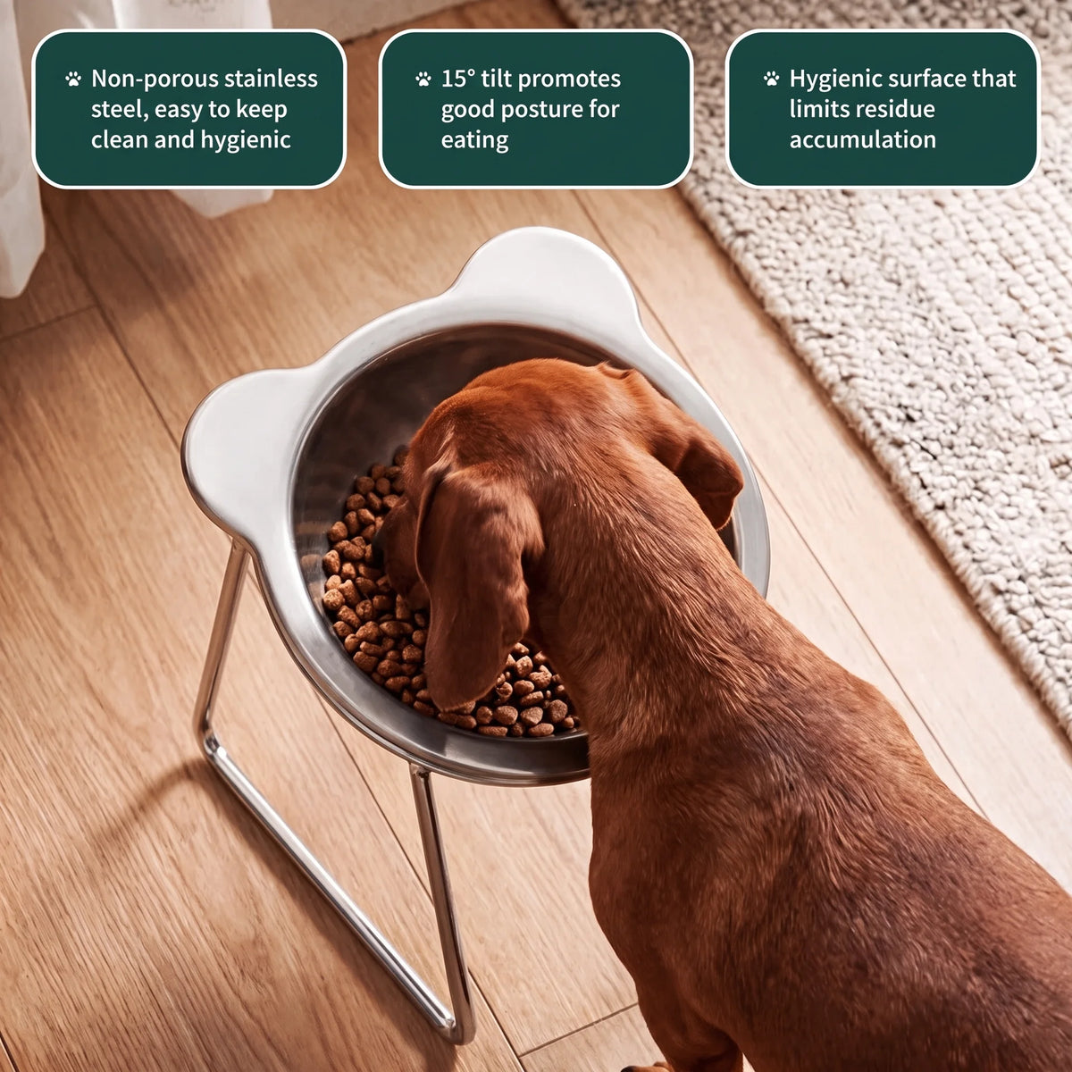 PetRoot™ Orthopedic Stainless Steel Bowl for Small Dogs
