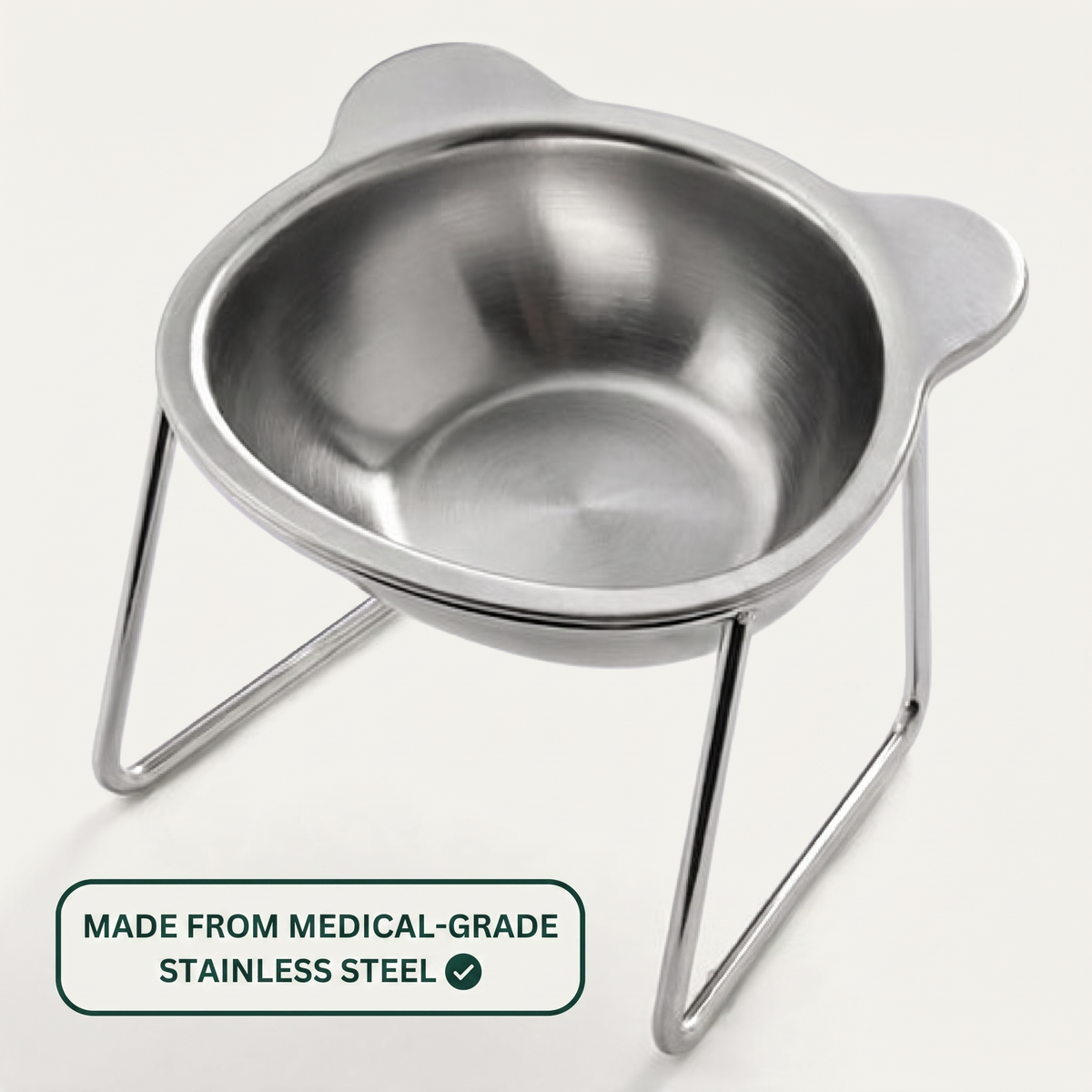 PetRoot orthopedic cat bowl made from medical-grade stainless steel.